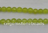 CKA217 15.5 inches 6mm faceted round Korean jade gemstone beads