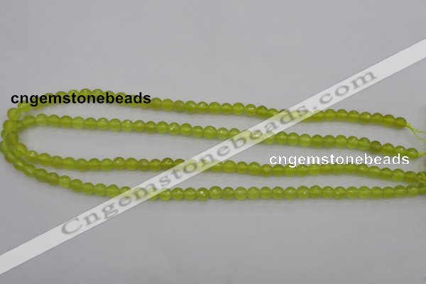 CKA217 15.5 inches 6mm faceted round Korean jade gemstone beads