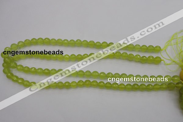 CKA218 15.5 inches 8mm faceted round Korean jade gemstone beads