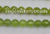 CKA219 15.5 inches 8mm faceted round Korean jade gemstone beads