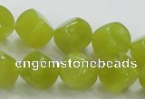 CKA22 15.5 inches 12*12mm cube Korean jade gemstone beads