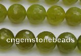 CKA220 15.5 inches 14mm faceted round Korean jade gemstone beads