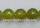 CKA221 15.5 inches 16mm faceted round Korean jade gemstone beads