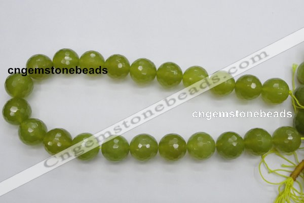 CKA222 15.5 inches 18mm faceted round Korean jade gemstone beads