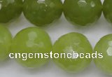 CKA223 15.5 inches 20mm faceted round Korean jade gemstone beads