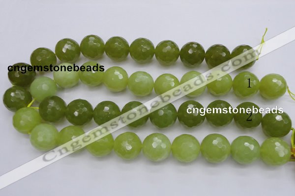 CKA223 15.5 inches 20mm faceted round Korean jade gemstone beads