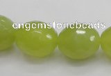 CKA224 15.5 inches 15*20mm faceted egg-shaped Korean jade gemstone beads