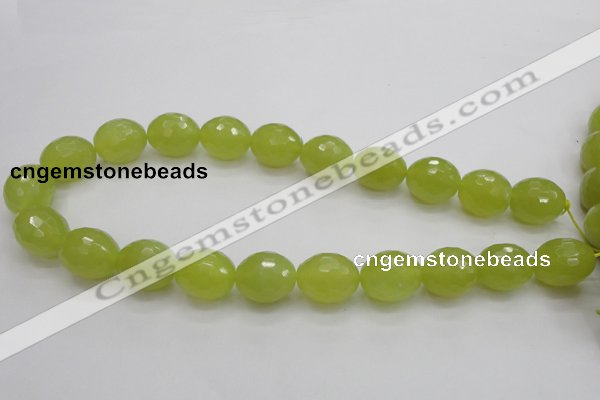 CKA224 15.5 inches 15*20mm faceted egg-shaped Korean jade gemstone beads
