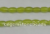 CKA225 15.5 inches 6*8mm faceted rice Korean jade gemstone beads