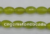 CKA226 15.5 inches 8*12mm faceted rice Korean jade gemstone beads