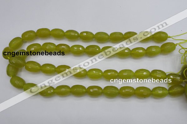 CKA227 15.5 inches 12*16mm faceted rice Korean jade gemstone beads