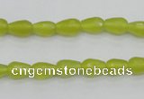 CKA228 15.5 inches 6*8mm faceted teardrop Korean jade gemstone beads