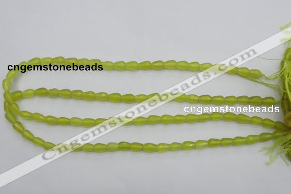 CKA228 15.5 inches 6*8mm faceted teardrop Korean jade gemstone beads