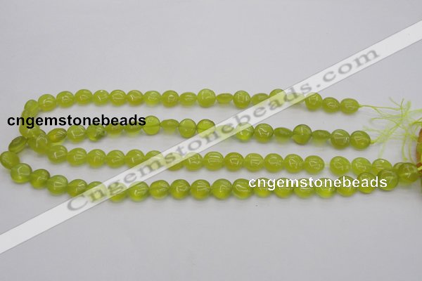 CKA235 15.5 inches 10mm flat round Korean jade gemstone beads