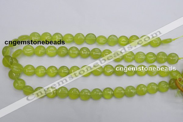 CKA236 15.5 inches 12mm flat round Korean jade gemstone beads