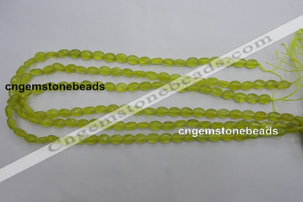 CKA241 15.5 inches 6*8mm oval Korean jade gemstone beads