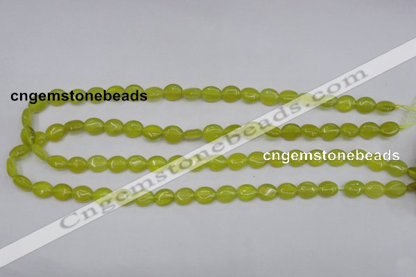 CKA242 15.5 inches 8*10mm oval Korean jade gemstone beads