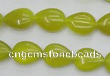 CKA256 15.5 inches 12*16mm flat teardrop Korean jade gemstone beads