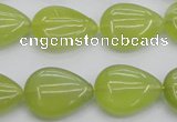 CKA257 15.5 inches 15*20mm flat teardrop Korean jade gemstone beads