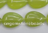 CKA258 15.5 inches 18*25mm flat teardrop Korean jade gemstone beads