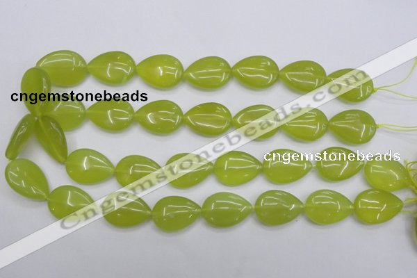 CKA258 15.5 inches 18*25mm flat teardrop Korean jade gemstone beads