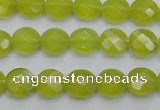 CKA265 15.5 inches 10mm faceted coin Korean jade gemstone beads