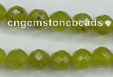 CKA27 15.5 inches 10mm faceted round Korean jade gemstone beads