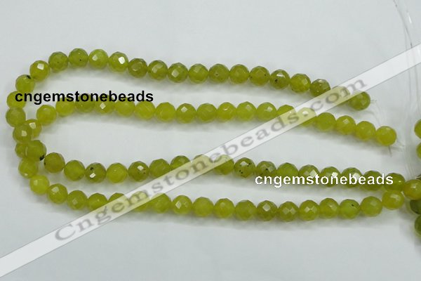 CKA27 15.5 inches 10mm faceted round Korean jade gemstone beads