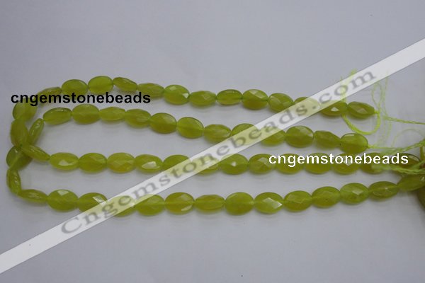 CKA270 15.5 inches 10*14mm faceted oval Korean jade gemstone beads