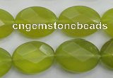 CKA272 15.5 inches 15*20mm faceted oval Korean jade gemstone beads
