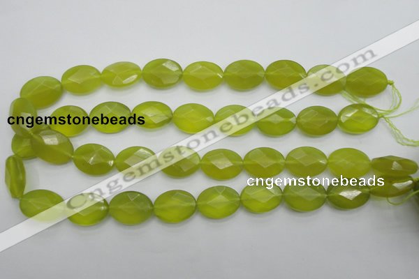 CKA272 15.5 inches 15*20mm faceted oval Korean jade gemstone beads