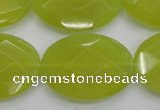 CKA273 15.5 inches 22*30mm faceted oval Korean jade gemstone beads