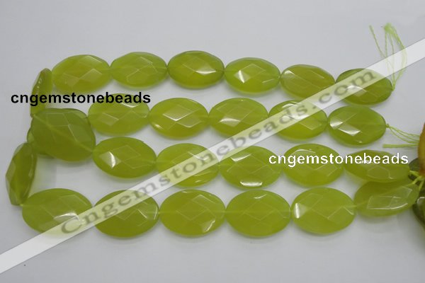 CKA273 15.5 inches 22*30mm faceted oval Korean jade gemstone beads