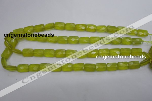 CKA280 15.5 inches 10*14mm faceted rectangle Korean jade gemstone beads