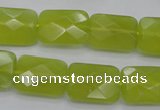 CKA281 15.5 inches 13*18mm faceted rectangle Korean jade gemstone beads