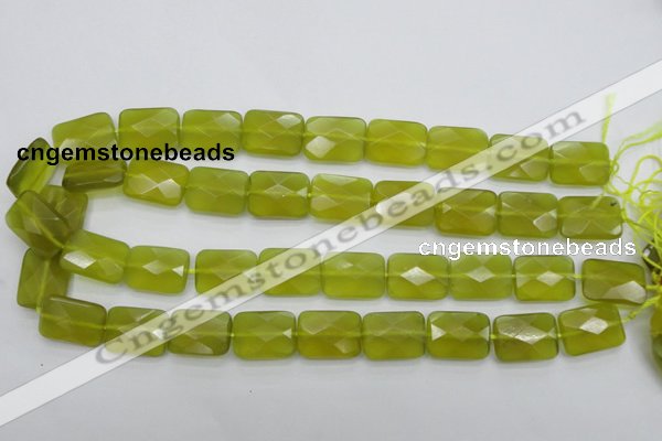 CKA282 15.5 inches 15*20mm faceted rectangle Korean jade gemstone beads