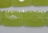 CKA283 15.5 inches 18*25mm faceted rectangle Korean jade gemstone beads