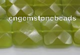 CKA287 15.5 inches 20*20mm faceted square Korean jade gemstone beads