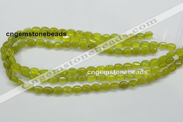 CKA31 15.5 inches 8*10mm oval Korean jade gemstone beads