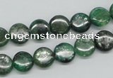 CKC107 16 inches 10mm flat round natural green kyanite beads wholesale