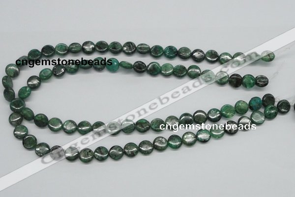 CKC107 16 inches 10mm flat round natural green kyanite beads wholesale