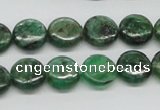 CKC108 16 inches 12mm flat round natural green kyanite beads wholesale