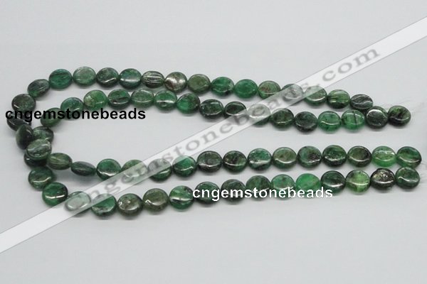 CKC108 16 inches 12mm flat round natural green kyanite beads wholesale