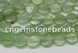 CKC252 15.5 inches 8mm flat round natural green kyanite beads