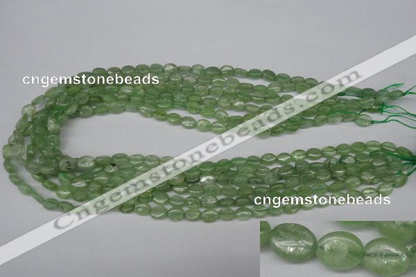 CKC265 15.5 inches 6*8mm oval natural green kyanite beads