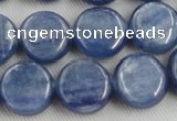 CKC512 15.5 inches 10mm flat round natural Brazilian kyanite beads