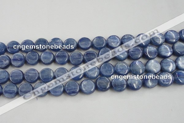 CKC512 15.5 inches 10mm flat round natural Brazilian kyanite beads