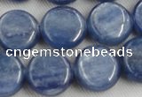 CKC513 15.5 inches 12mm flat round natural Brazilian kyanite beads