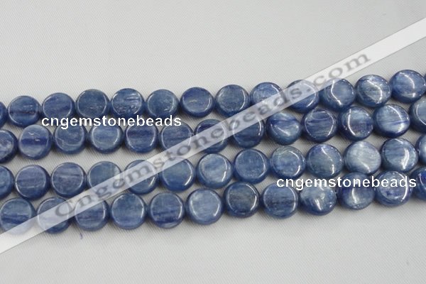 CKC513 15.5 inches 12mm flat round natural Brazilian kyanite beads