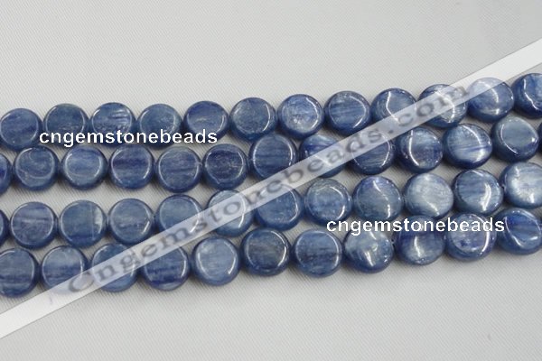 CKC514 15.5 inches 14mm flat round natural Brazilian kyanite beads